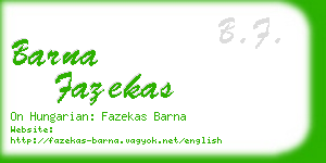 barna fazekas business card